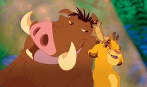 "THE LION KING" (L-R) Pumbaa, Timon, Simba ??Disney Enterprises, Inc. All Rights Reserved.